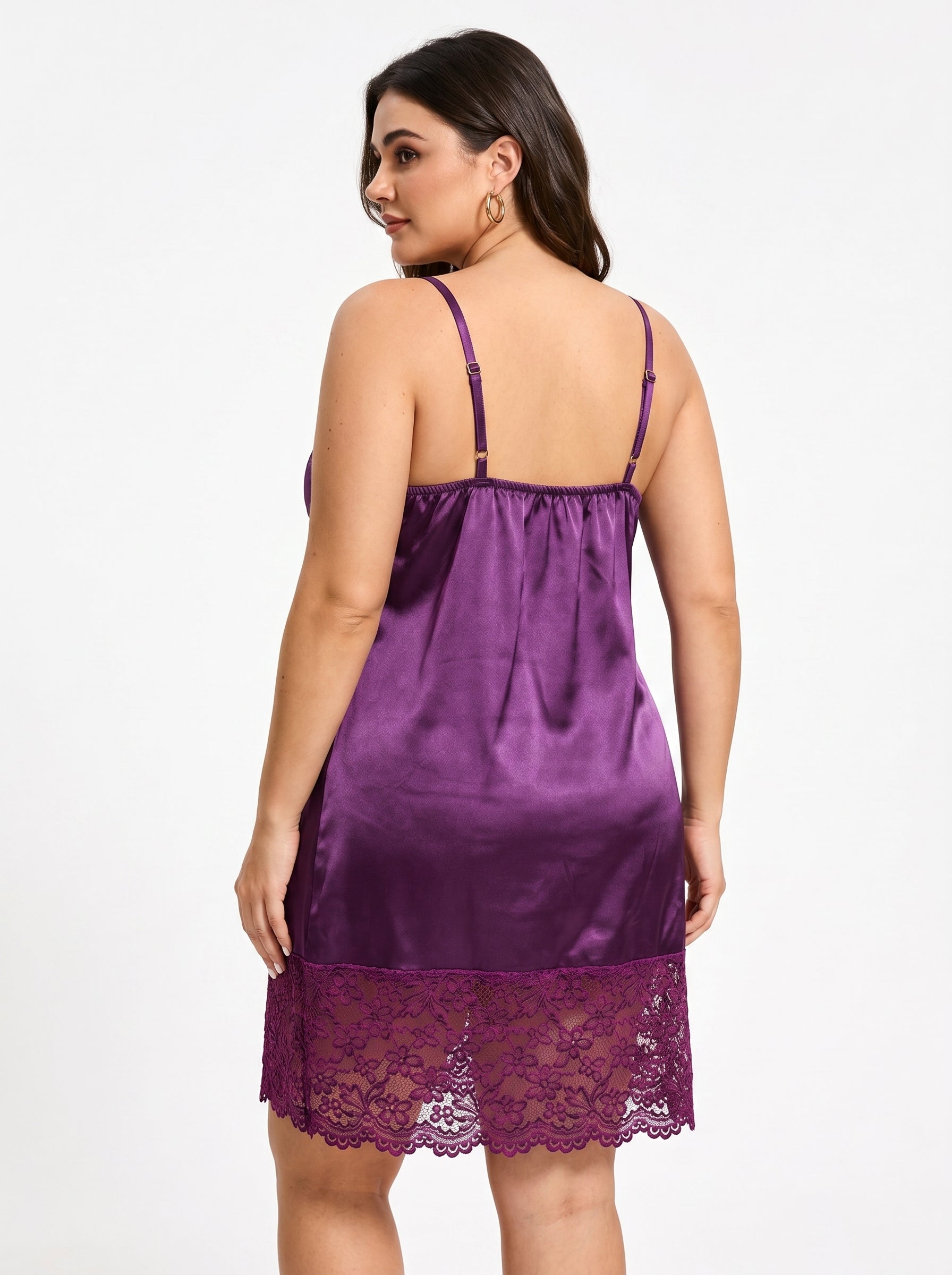 Elegant Lace Trim Suspender Dress