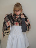 Soft New Zealand Wool Blend Plaid Scarf - View 6 | WEUXS