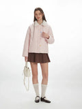 Quilted puffer jacket with star detail and sherpa collar - View 6 | WEUXS