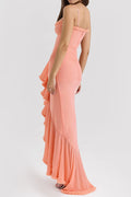 Apricot Ruffled Front Gown | Dress In Beauty