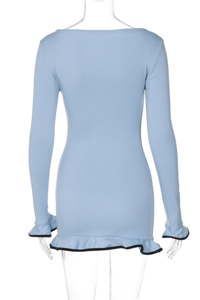 Tight Skirt With Ruffles Mini Dress | Dress In Beauty