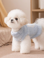 Lavender purple chenille fleece pet vest with embroidered logo patch - View 6 | WEUXS