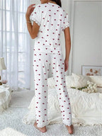 Ribbed Cherry Print Pajama Set - View 9 | WEUXS