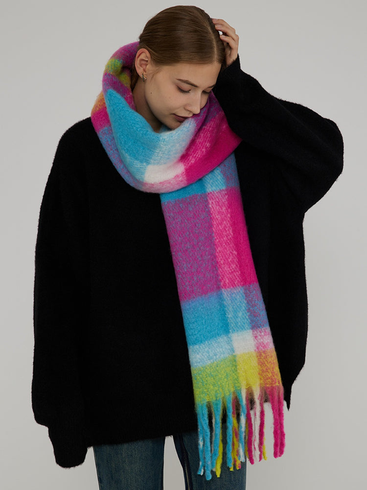 Vibrant Tartan Oversized Scarf