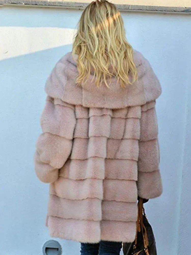Aspen Luxe Hooded Faux Fur Coat - View 6 | WEUXS