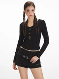 close-up of black lace trim on top