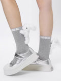 Cotton crew socks with 3D bunny charm - View 11 | WEUXS