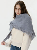 Soft Wool Blend Triangle Scarf - View 6 | WEUXS