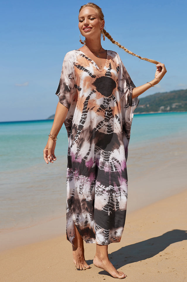 Tropical Pattern Kimono Blouse ( 29 Colors ) | Dress In Beauty