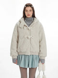 Cream Teddy Fleece Toggle Coat - WEUXS