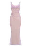 Ariarl Ruched Purple Sequins Maxi Dress | Dress In Beauty