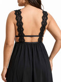 Satin Lace Trim Nightgown