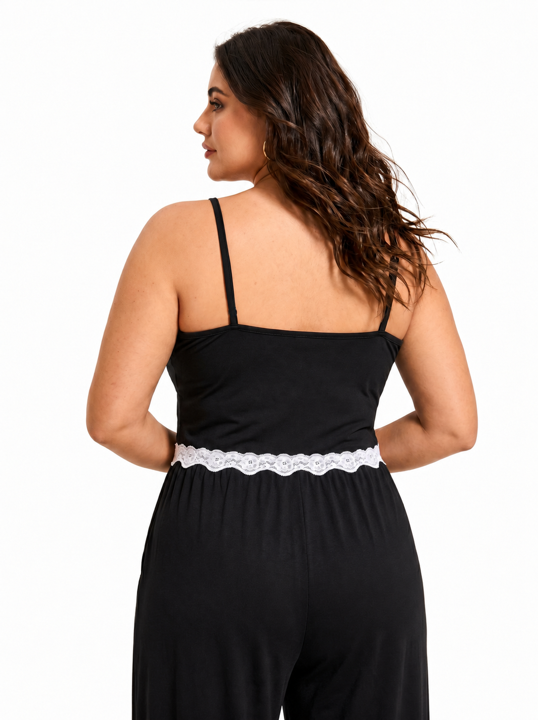 Elegant Lace Trim Pajama Set