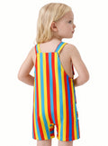 Toddler striped overalls set with duck print - View 7 | WEUXS