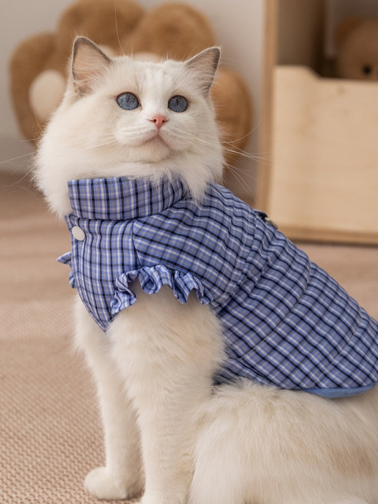 Plaid Pet Vest with Ruffle Sleeves - View 6 | WEUXS