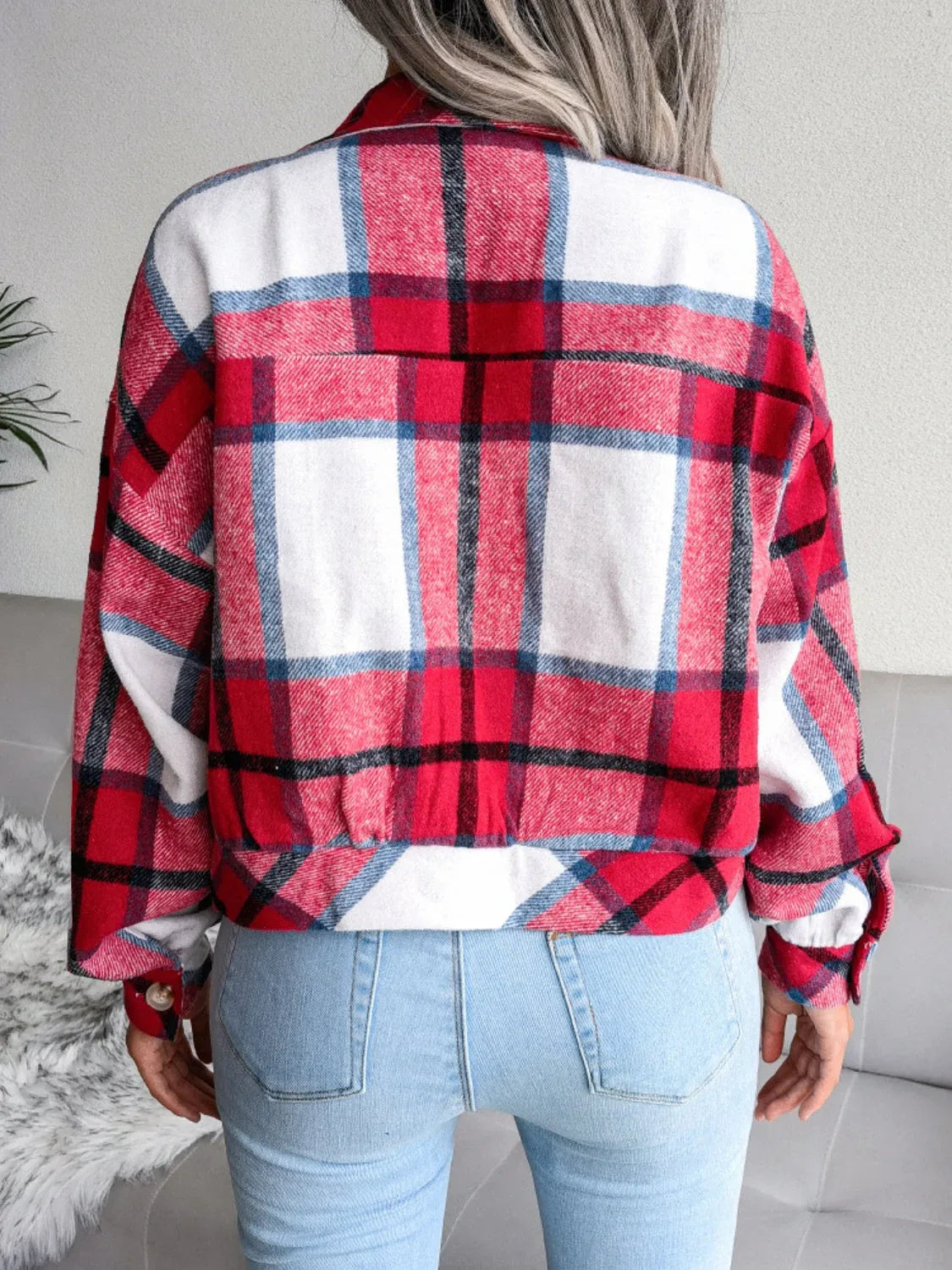 Plaid Cropped Shacket - View 17 | WEUXS