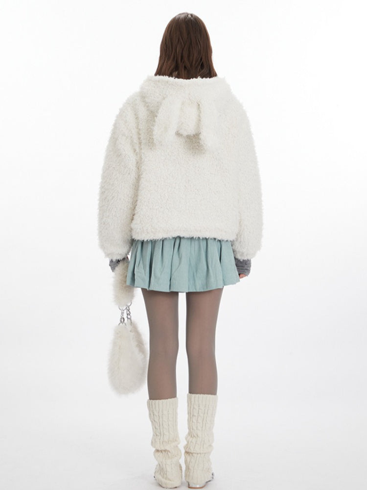Coquette Bunny Ear Sherpa Hoodie