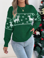 Red Reindeer Snowflake Knit Sweater - View 11 | WEUXS