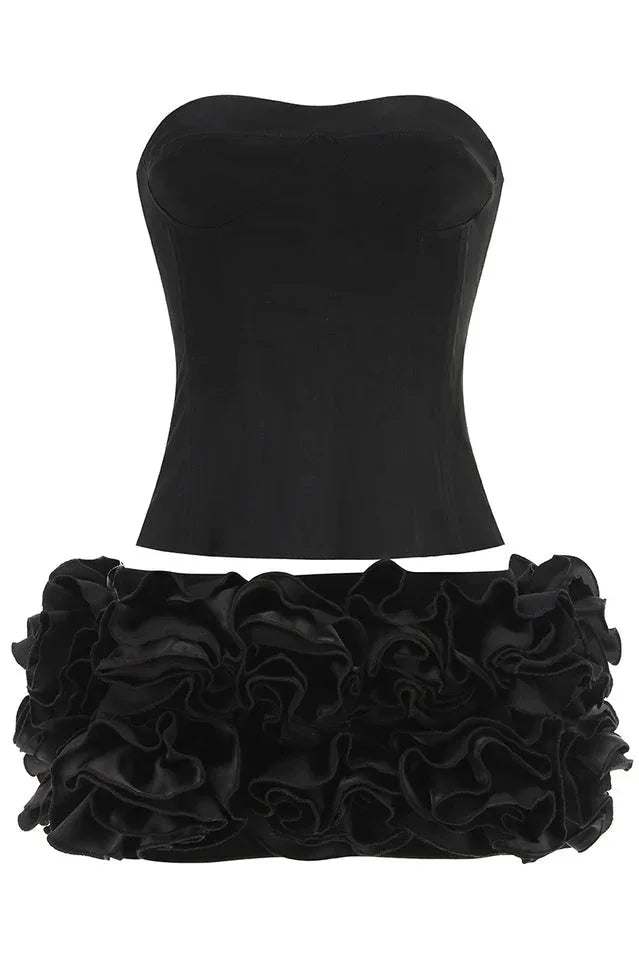 Elegant strapless rosette mini dress - View 31 | WEUXS