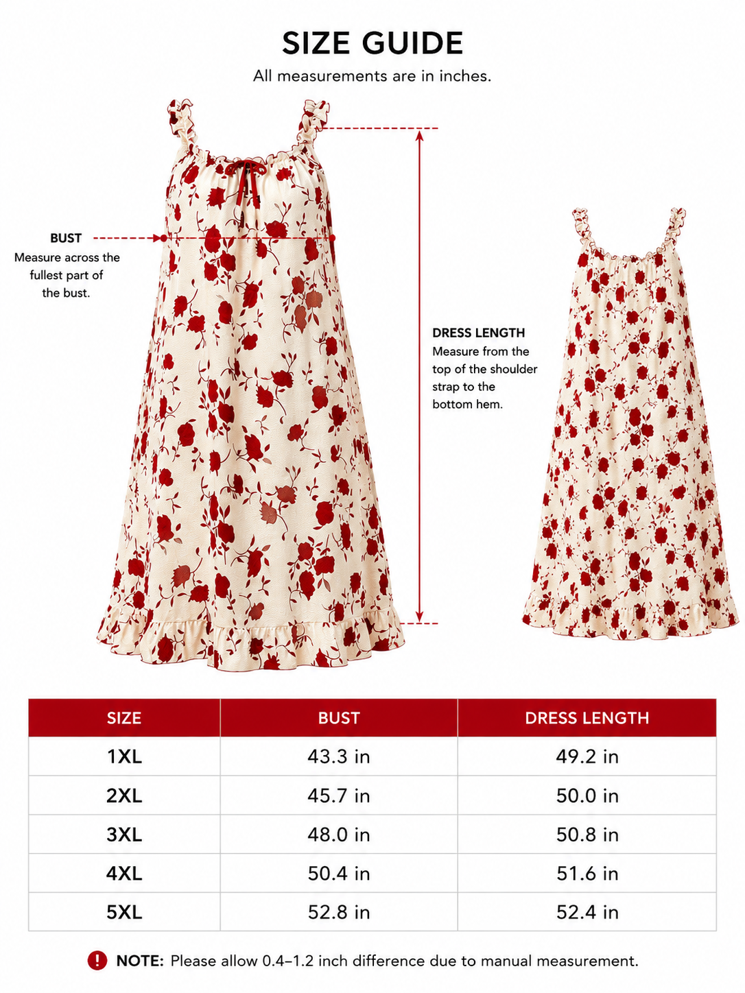 Women's large size floral print suspender dress - View 8 | WEUXS