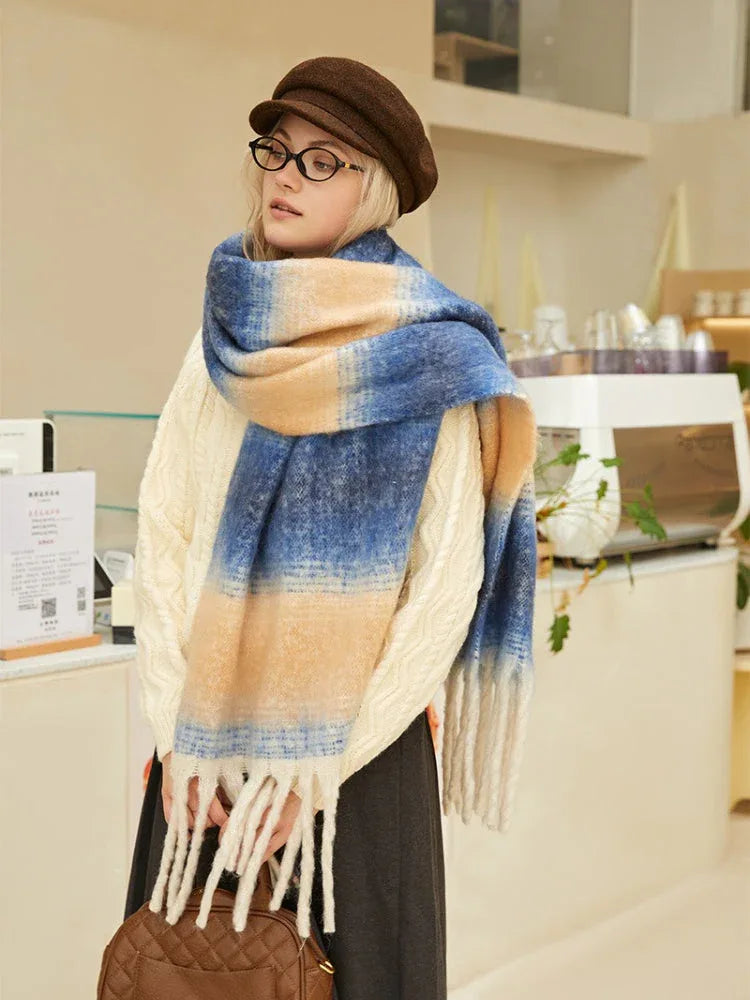Dreamy Pastel Gradient Oversized Scarf - WEUXS