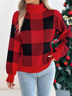 Evergreen Heritage Buffalo Plaid Turtleneck Sweater - WEUXS