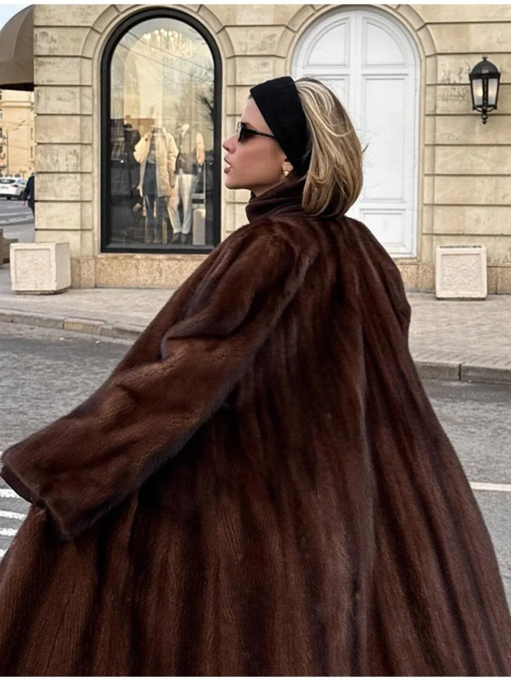 Regal Espresso Faux Sable Maxi Coat - View 6 | WEUXS