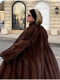 Regal Espresso Faux Sable Maxi Coat - WEUXS