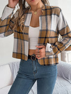 Plaid cropped jacket - View 12 | WEUXS