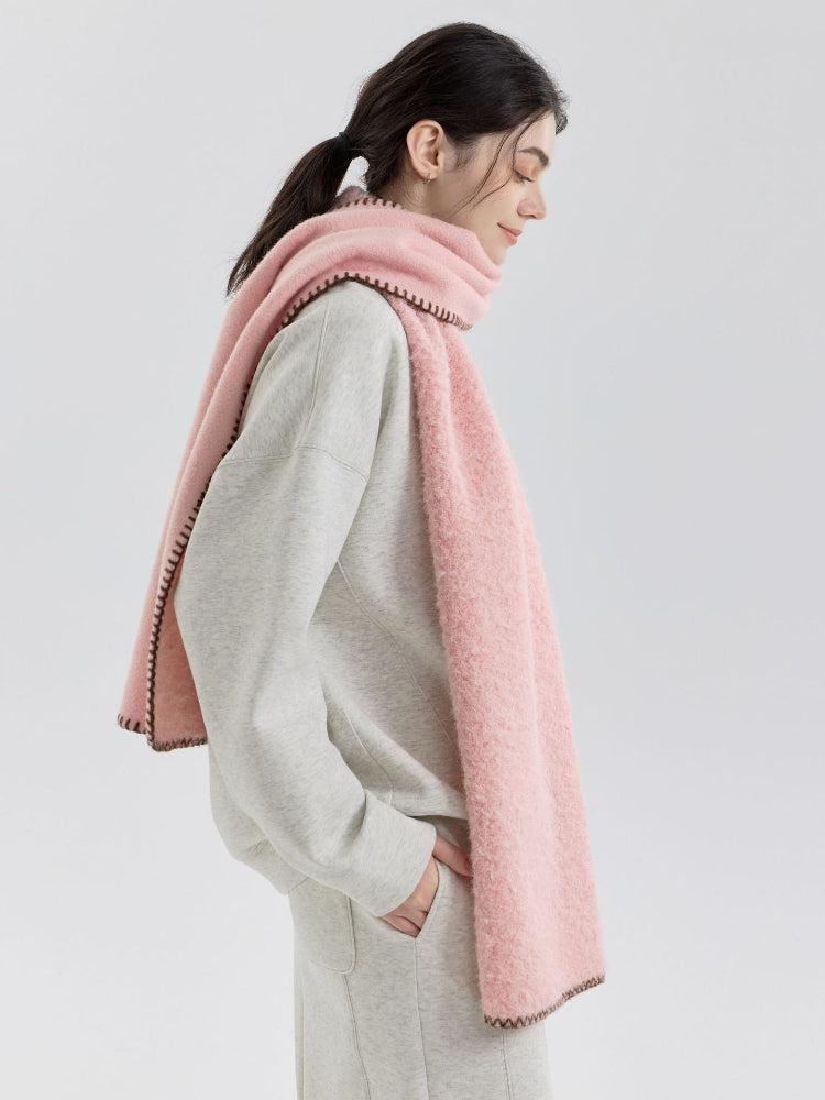 Cozy Bouclé Wool Blend Scarf