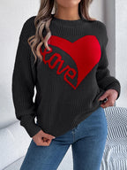 Heart Graphic Knit Sweater - View 13 | WEUXS