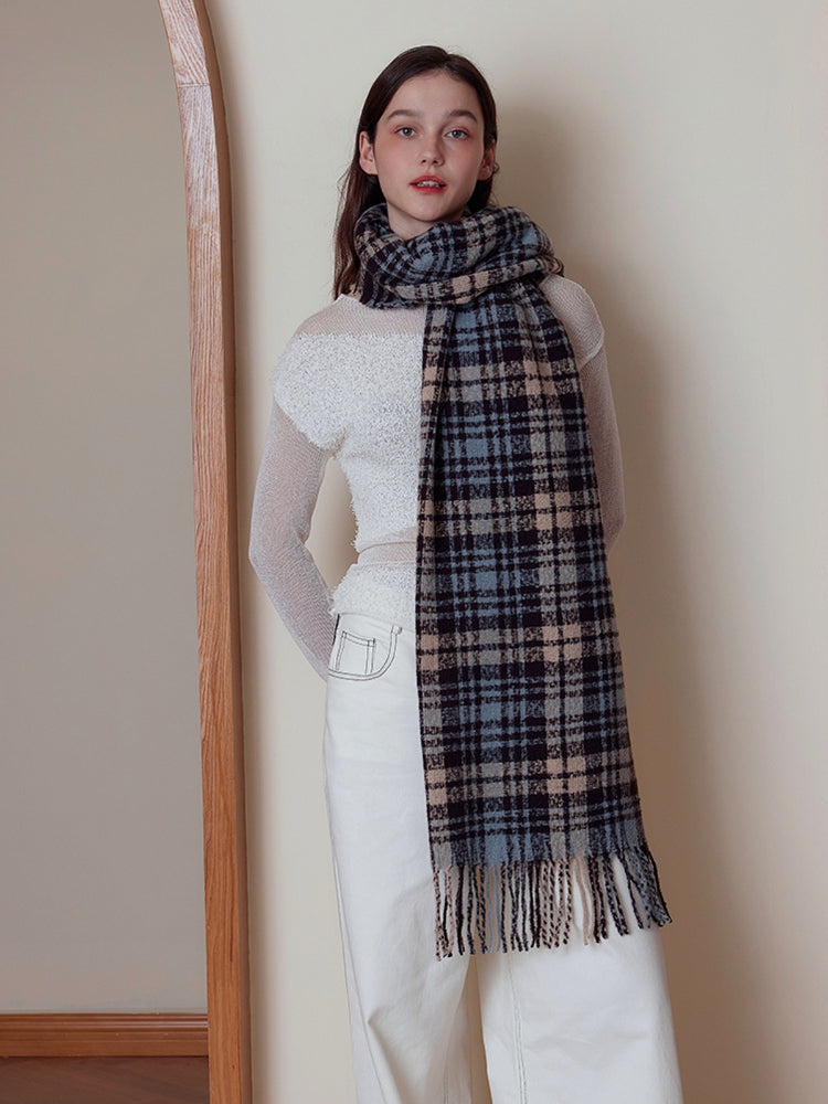 Vintage Academy Plaid Scarf