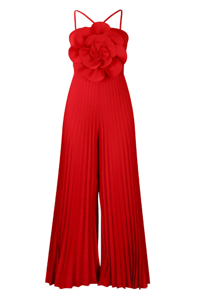 Jessica Flower Applique Pleated Jumpsuit | Dress In Beauty