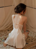 French Princess | Dot Mesh & Lace Satin Robe Set - WEUXS