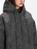 Vintage Wash Hooded Puffer Jacket - View 6 | WEUXS