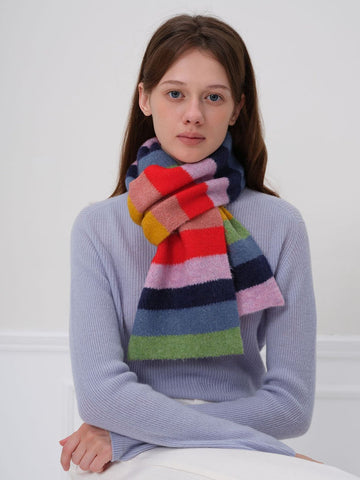 Soft Arctic Velvet Rainbow Scarf