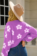 Cuteness Flowers Fuzzy Knit Cardigan | Dress In Beauty