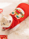 Pet Tang Suit Vest with Lion Dance Embroidery - View 7 | WEUXS