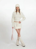 Off-shoulder sweater with faux fur trim - View 6 | WEUXS