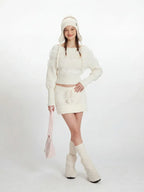 Off-shoulder sweater with faux fur trim - View 6 | WEUXS