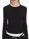 Layered Look Long Sleeve Top - View 6 | WEUXS