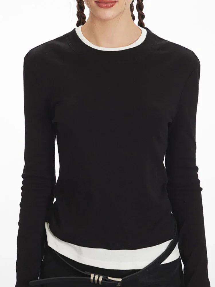 Layered Look Long Sleeve Top - View 6 | WEUXS