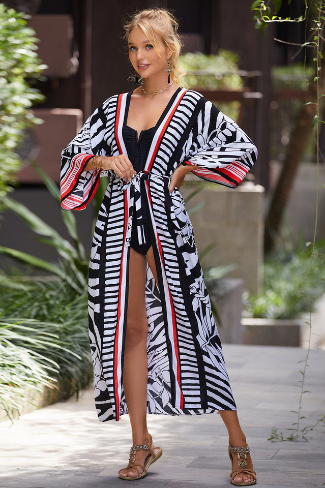 Tie Dye Belt Kimono Blouse (15 Colors) | Dress In Beauty