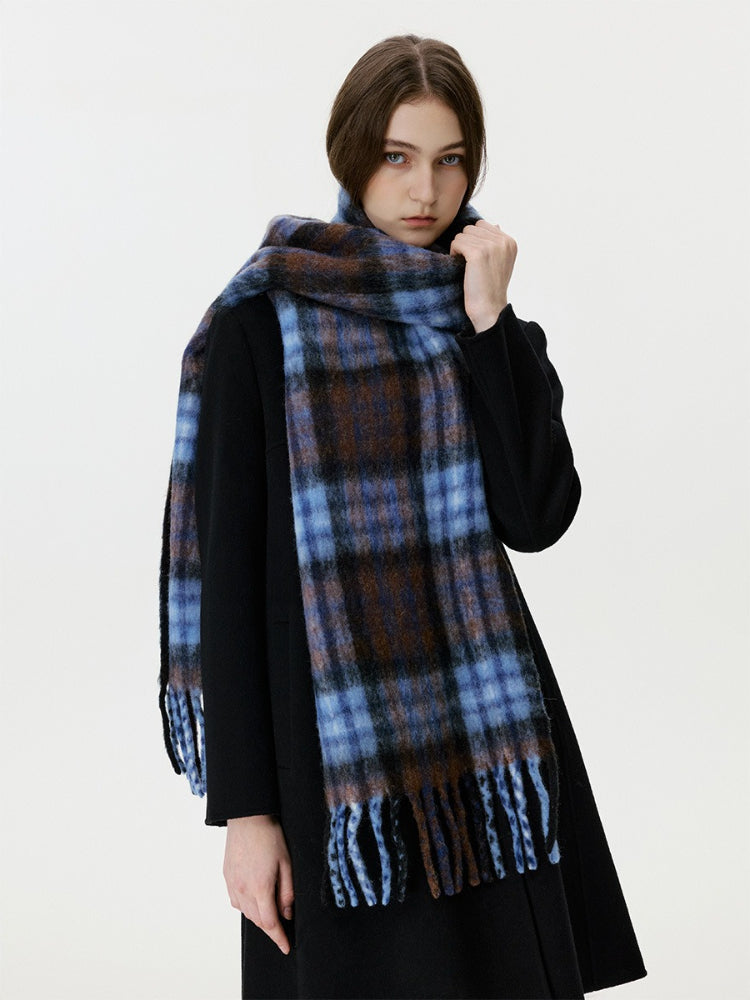 Premium Wool Blend Plaid Scarf