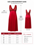 Elegant Lace Trim V-Neck Full Length Nightgown