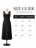 Lace Trim V-Neck Midi Loungewear Dress - View 8 | WEUXS