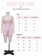 Women's ribbed knit pajama set with spaghetti straps and bow detail - View 8 | WEUXS