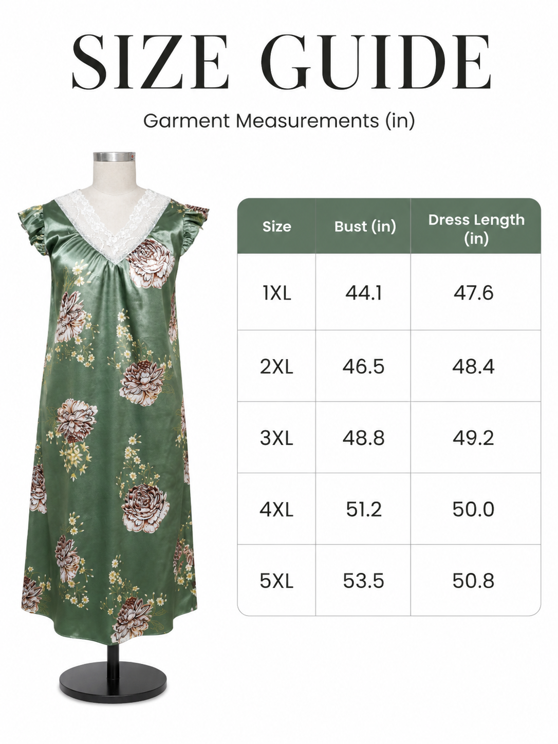Women's floral print V-neck satin midi nightgown with lace trim and ruffle cap sleeves - View 8 | WEUXS