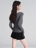 Cowl Neck Mock Layered Long Sleeve Top - View 6 | WEUXS