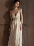 Satin lace robe and slip dress set - View 11 | WEUXS